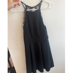 Francesca's Miami Black Halter Skater Mini Dress